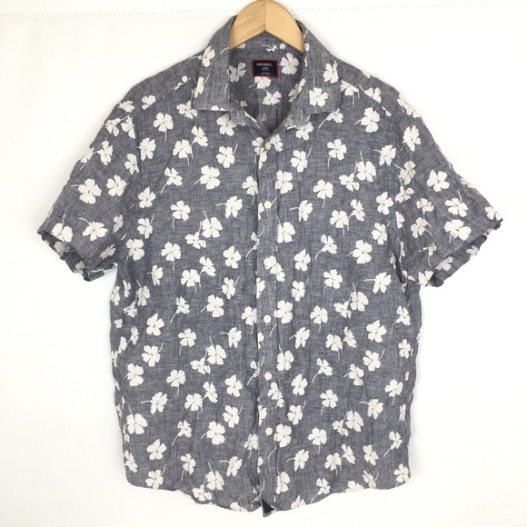 UNTUCKit Other - Untuckit Linen Shirt Mens Size L Blue Hawaiian Vacation Beach Cruise Resort